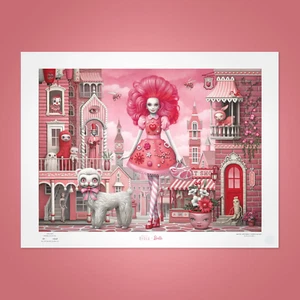 Mattel Creations MARK RYDEN x BARBIE Signed Lithograph PINK POP Art Print Poster - Picture 1 of 3