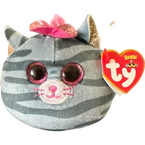 TY Squich A Boo Llavero Clip Kiki Gato Rayas Gris - Imagen 1 de 6