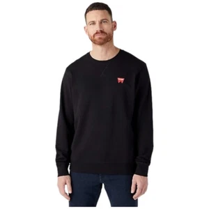Wrangler felpa nera, felpa uomo Wrangler Sign off black W661I3101 SALDI - Imagen 1 de 4
