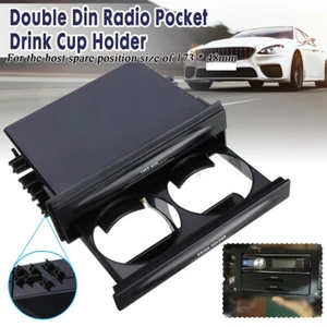 Single Din Radio Cup Holder Pocket Kit w/Drink-Cup Water Coffee Storage Box - Picture 1 of 12