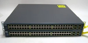Set of 2 - Cisco Catalyst WS-C3560G-48PS-S V05 48 Port Managed Gigabit Switch - Picture 1 of 3