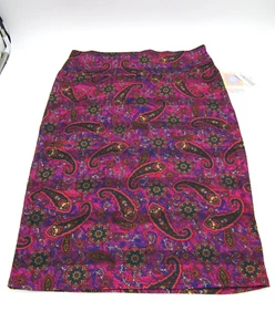 LuLaRoe lila rosa Paisley Cassie Pull-On Bleistiftrock Damengröße Large - Bild 1 von 6