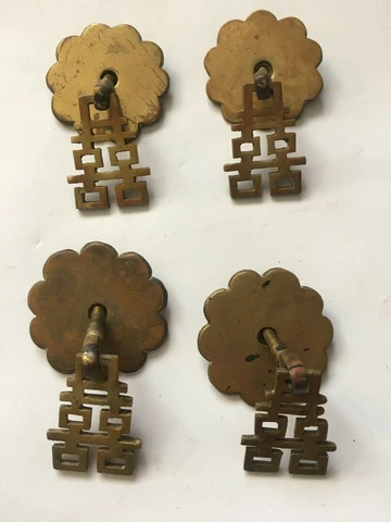 4 Gold drawer knobs Brass Handles for Pull fixtures Decor Cover