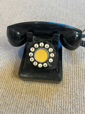 Teléfono con cable Pottery Barn NEGRO • Pulsador • Estilo giratorio retro vintage Foto 1 de 3