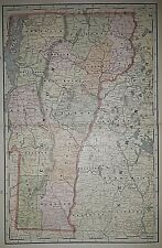Old Antique 1897 Railroad - County Map ~ VERMONT  Vintage Original  Quick N Free