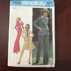 Simplicity 7129 modello da cucire taglia 14 giacca gonna pantalone gonna non tagliata 1975 - Foto 1 di 8