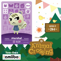 Marshal 264 Amiibo card Animal Crossing Series 3 Marshal Horizons Amiibo card