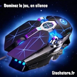 Souris gaming de jeu filaire ergonomique, RVB,3200 DPI,LED,muette,Robuste - Photo 1/11