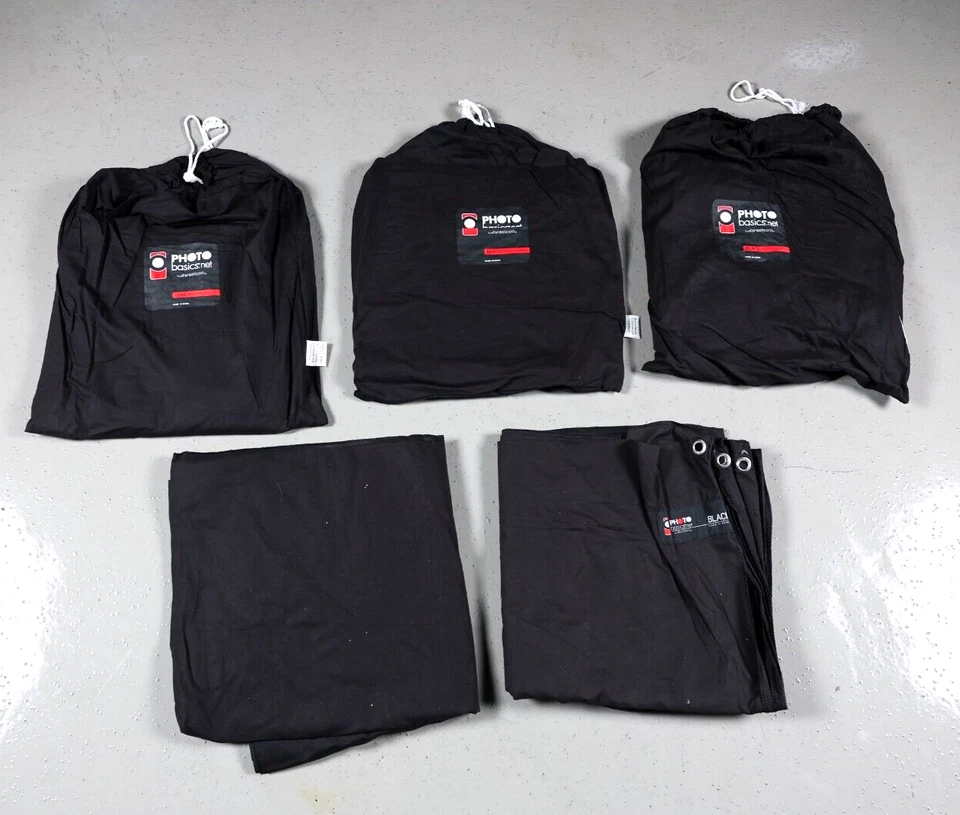 Fondo de muselina Westcott Photo Basics 10 x 10' NEGRO - Juego de 5 (bolsas de 3 pulgadas) Foto 1 de 1