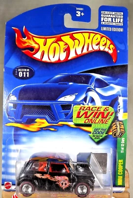 2002 Hot Wheels #11 Treasure Hunt 11/12 MINI COOPER Black w/Real Riders BL-DD Sp - Image 1 of 4