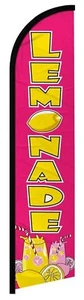 Lemonade Pink Yellow Advertising 2.5'x11.5' Super-Knit Poly Windless Banner Flag - Picture 1 of 1