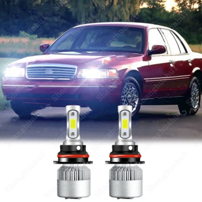 Farol de LED 2 lâmpadas feixe alto/baixo para Ford Crown Victoria 1998-2011 -9007 6000K - Imagem 1 de 4