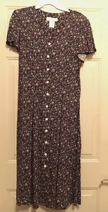 Kleid Damen Größe 11 M Viskose wadenlang mit Knöpfen exzellenter Zustand Freizeit Karriere - Bild 1 von 10