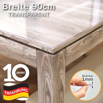 Tischdecke transparent Tischfolie Schutzfolie Tischschutz Folie PVC 1mm Br. 90cm - Bild 1 von 4