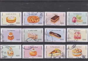 FRANKREICH 2024 LA PÂTISSERIE FRANCAISE KOMPLETTE SERIE VON 12 BRIEFMARKEN AA RUNDSTEMPEL - Bild 1 von 1