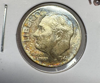 1948-D Roosevelt Dime - PQ Obverse Toning - GEM BU! - Image 1 of 4