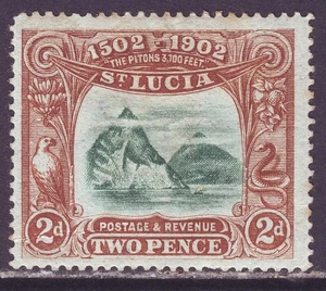 St Lucia 1903 SC 49 MH The Pitons - Picture 1 of 2