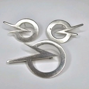 Vintage TAXCO MEXICO BROOCH AND EARRINGS SET signed TM-138 GEOMETRIC ABSTRACT  - Picture 1 of 8