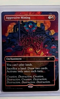 2025 MTG Magic the Gathering SLD Secret Lair Galaxy Foil #2108 Aggressive Mining - Image 1 of 2