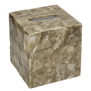 Capiz Shell Tissue Box 5,5"x5"x5" Champagner Beige - Bild 1 von 1
