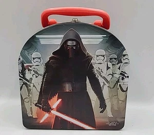 2015 Star Wars Tin Lunch Box With Sandwich Box  Raised  Kylo Ren  6"x6"x2.5"  - Picture 1 of 9