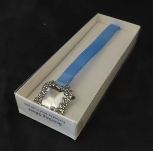 Sterling Silver Blue Pacifier Holder Clip Crafted by Hand USA Vintage - Picture 1 of 9