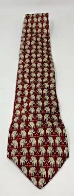Museum Artifacts Elephant Pattern 100% Silk Tie - Image 1 of 3