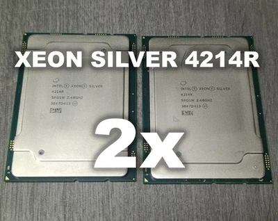Lote de 2x procesadores Intel Xeon Silver 4214R SRG1W 2.4Ghz - Immagine 1 di 4