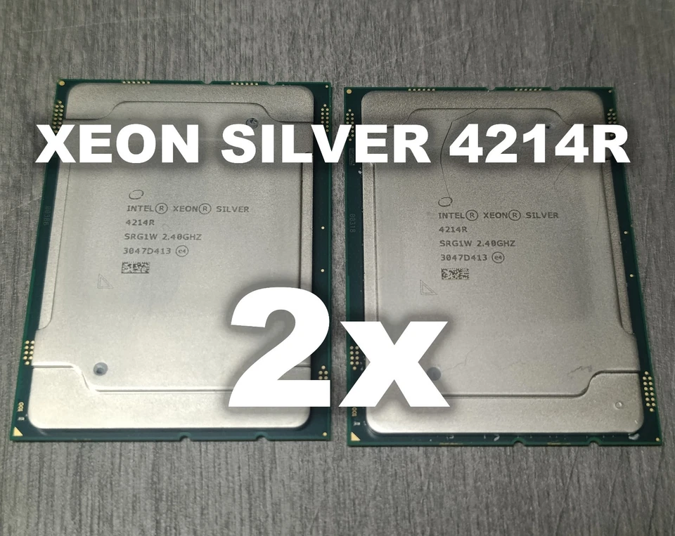 Lote de 2x procesadores Intel Xeon Silver 4214R SRG1W 2.4Ghz - Immagine 1 di 4