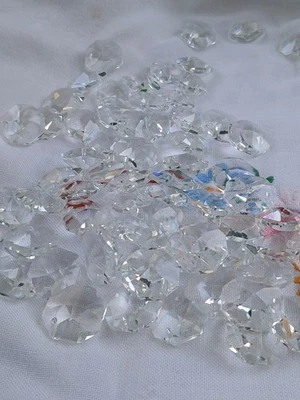 Glass Hexagon Beads ~ 18mm ~ CLEAR ~ Glass Pendants 200 ~ Jewellery Making  - Image 1 of 4