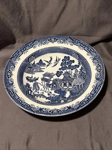 Churchill Blue Willow 11" Pasta Salad England Blue & White Bowl - Picture 1 of 7