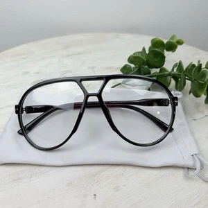 Retro Pilotenbrille ohne Sehstärke - Hipster mit Brillentasche - Bild 1 von 6