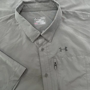 Under Armour Shirt Men XL Gray Offshore Fishing Performance HeatGear Vented - Picture 1 of 17