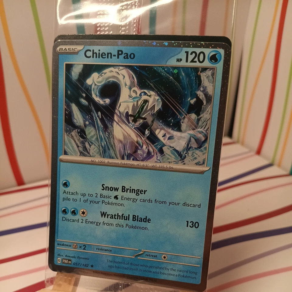 Pokemon Paradox Rift Chien-Pao 057/182 Cosmos Holo Sealed Exclusive - Image 1 of 1