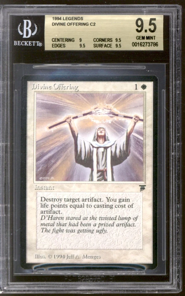 Magic MTG Legends Divine Offering BGS 9.5 (9, 9.5, 9.5, 9.5) GEM MINT - Image 1 of 1