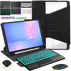Bluetooth QWERTZ Tastatur 360° Hülle für Samsung Galaxy Tab S10 Lite S9 S10 FE - Bild 1 von 116