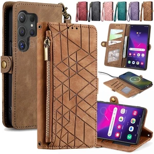 Handy Hülle für Samsung S25 S24 S23 S22 S21 Ultra Plus Leder Tasche Schutz Case - Picture 1 of 65