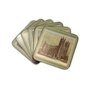 Juego de 6 montañas rusas Pimpernel London Scenes de colección espalda de corcho verde salvia histórica Inglaterra - Imagen 1 de 10