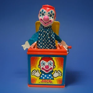 Vintage 1976 Mattel USA Jack in the Box Works Music Comical Pop Out Clowns USA - Bild 1 von 9