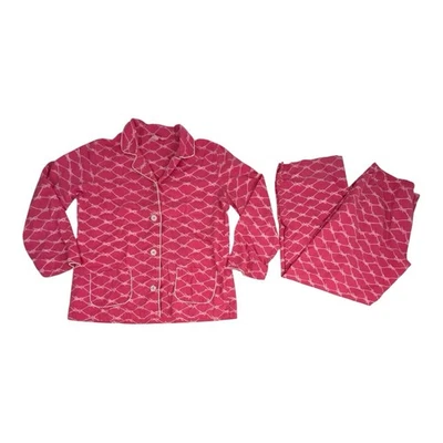 Lilly Pulitzer Pajama Set Womens S Pink 100% Cotton Ribbon Resort Preppy Comfy - Image 1 of 4