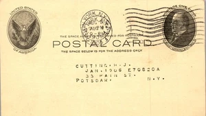 Postal Card New York to Potsdam NY 1905 Ridgeway Thayer Co Magazine McKinley - Picture 1 of 3