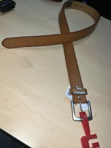 Levi's Men's Leather Jeans Belt Size XL (42-44) Tan Color - Picture 1 of 13
