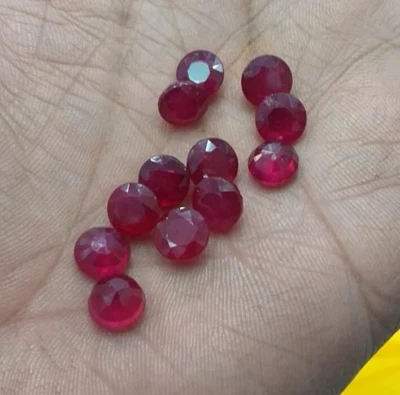 Wholesale Lot 5mm Round Facet Natural Mozambique Ruby Loose Calibrated Gemstone - Image 1 of 4