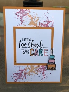 Card Set Of 4 Stampin Up Hello Honey BIRTHDAY Cake - Picture 1 of 2