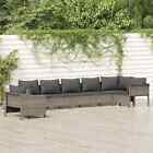 7 Piece Garden Lounge Set With Cushions Grey Poly Rattan Vidaxl