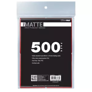 Ultra PRO 500 Ct Matte Standard Deck Sleeves Trading Cards Protector Organizer - Picture 1 of 13