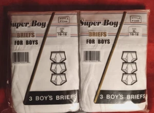 Super Boy Briefs For Boys White Size XL 16-18 Style# 3300 NIB 6 pair - Picture 1 of 2