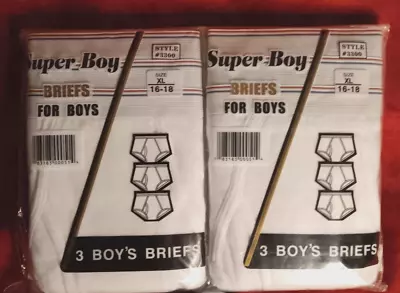 Super Boy Briefs For Boys White Size XL 16-18 Style# 3300 NIB 6 pair - Image 1 of 2