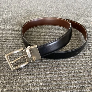 Nautical Belt Boys Youth 20/50 Black Brown Silver Square Buckle Reversible - Picture 1 of 12