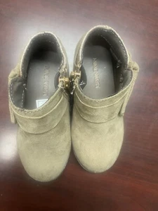 Nine West Toddler Girl Size 7 Booties New Glitter Tan - Picture 1 of 5